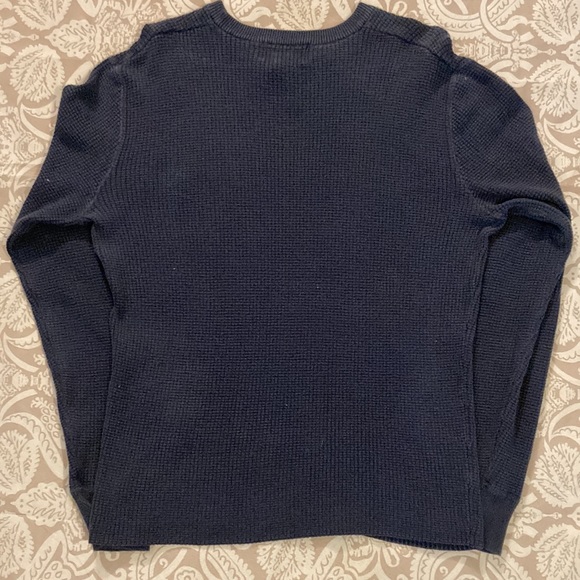 Men’s American Eagle Sweater | Navy Blue Textured Knit | Size Small | Warm & Sty - Picture 5 of 5